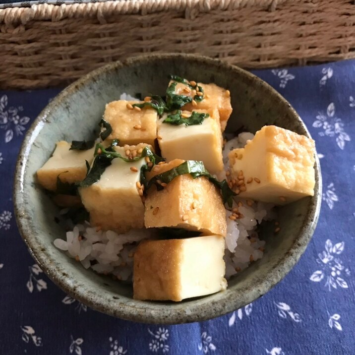 厚揚げと青じそのめんつゆマヨ炒めごはん